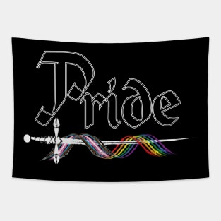 Pride Bannered Sword (wht) Tapestry