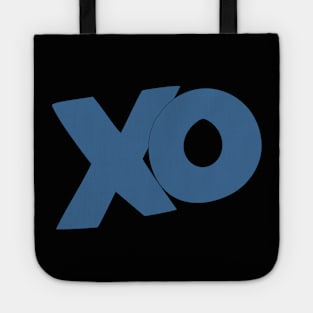 XO hugs and kisses cartoon text art Tote