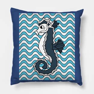 Seahorse Water Swim Badge Pillow