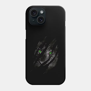 Cat Eye of the Fearless Tiger Silhouette Phone Case