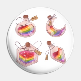 Gay LGBT potions sticker set of four Pin