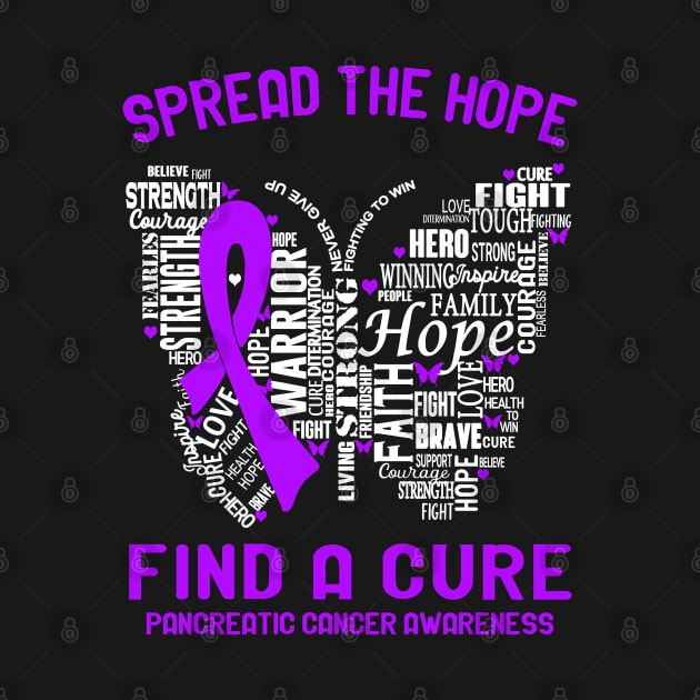 Spread The Hope Find A Cure Pancreatic Cancer Awareness Support Pancreatic Cancer Warrior Gifts by ThePassion99