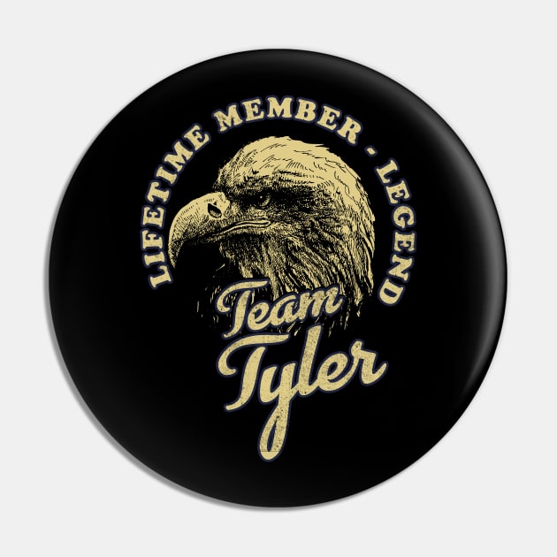 Tyler Name - Lifetime Member Legend - Eagle Pin by Stacy Peters Art