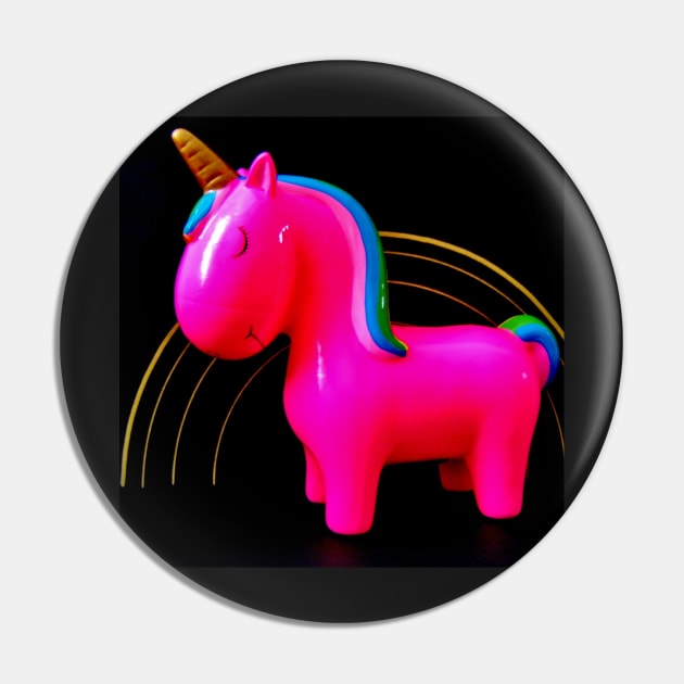 I love unicorns PINK RAINBOW GOLD BLACK Pin by jacquline8689