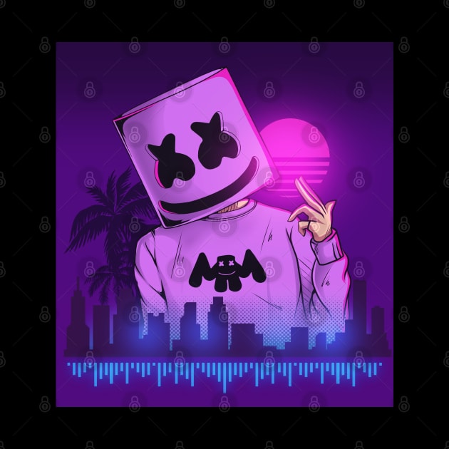 Marshmello | Neon Night City by DenielHast