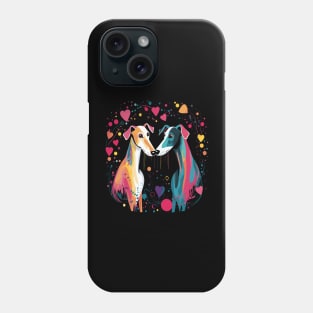 Greyhound Couple Valentine Phone Case