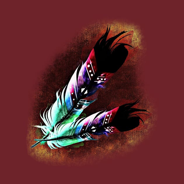 Southwest Native American Indian Tribal Art Colorful Feather by twizzler3b