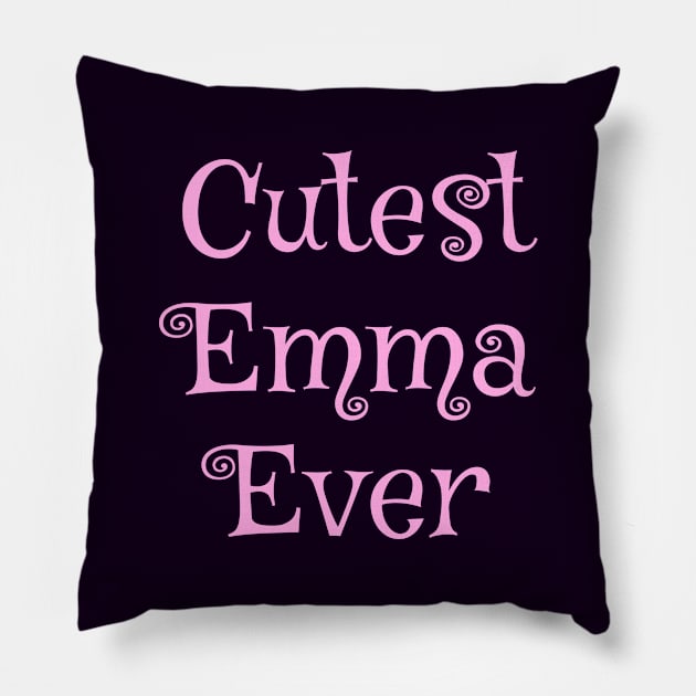 Cutest Emma ever text design Pillow by Zimart