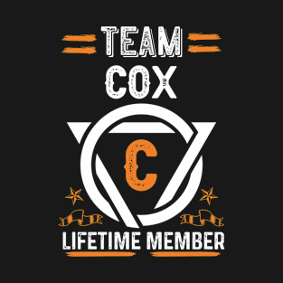 Team cox Lifetime Member, Family Name, Surname, Middle name T-Shirt