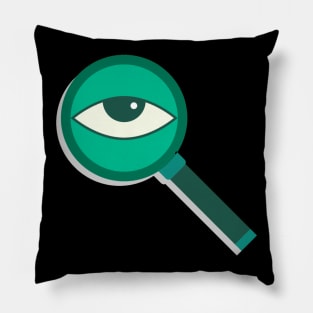 green eye magnifier Pillow