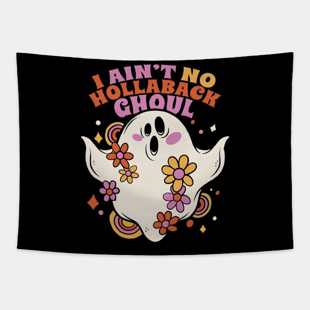 I Ain't No Hollaback Ghoul // Funny Groovy Ghost Vintage Halloween Tapestry by SLAG_Creative