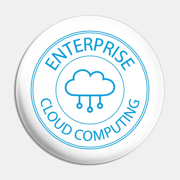 Enterprise Cloud Computing Blue Outline Pin by Incognito Design