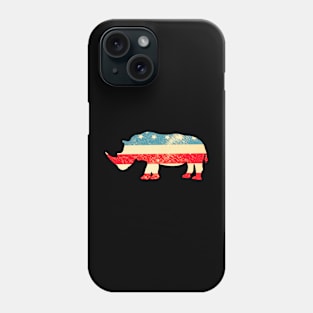 American Flag Rhinoceros Phone Case