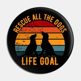 Rescue dog Day Vintage Retro Pin