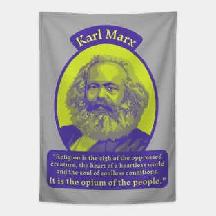 Karl Marx Portrait and Quote Tapestry