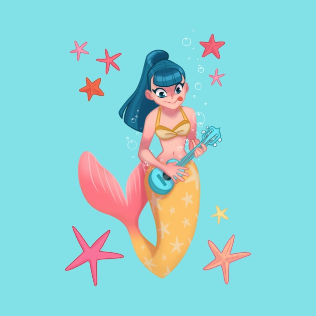 mermaid ukulele by melivillosa