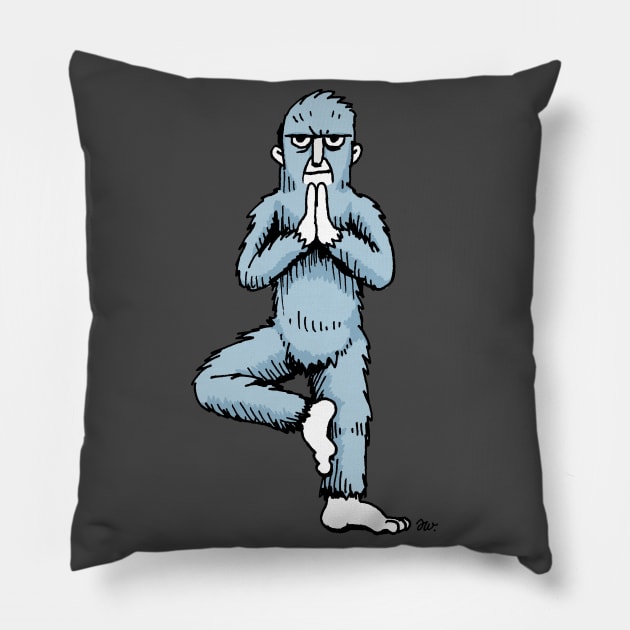 Yoga Yeti Pillow by awcomix