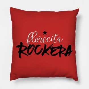 Florecita Rockera - black and white Pillow