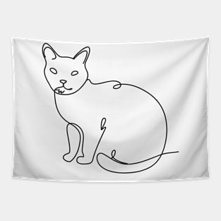 One line cat Tapestry