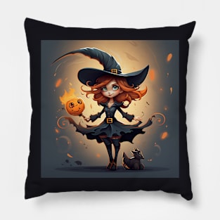 Happy halloween witch Pillow