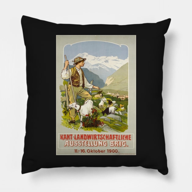 Brig, Kant-Landwirtschaftliche Ausstellung,Travel Poster Pillow by BokeeLee