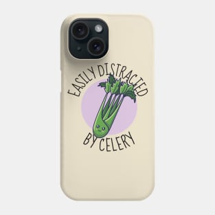 Easily Distracted By Celery Funny Phone Case