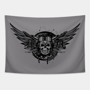 aviator skull Tapestry