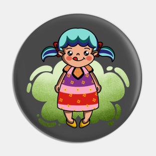 Little Girl in Flowered Dress Pin