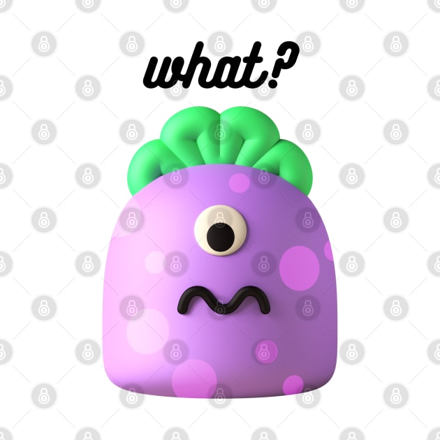 Cute Purple and Green Monster asking What? by CheeseOnBread