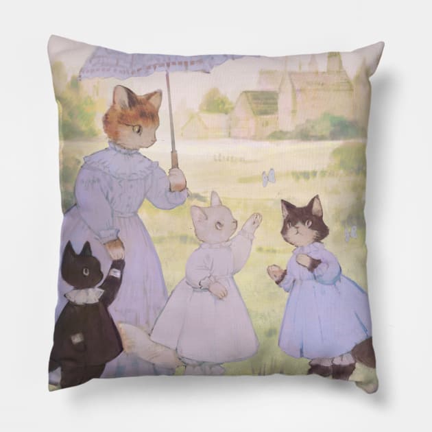 Family of cats Pillow by rt0no