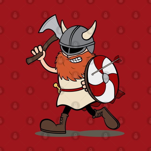 Viking Berserker Cartoon (Player 2 / Red) by Koyaanisqatsian