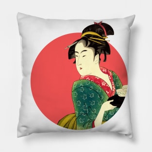 Naniwaya Okita by Kitagawa Utamaro Pillow