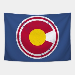 Colorado Flag Circle Art Tapestry