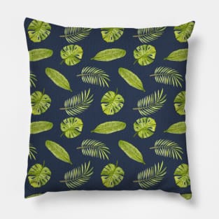 Tropical Leaves Pattern in Charcoal | Summer | Island Paradise | Tropical Pillow