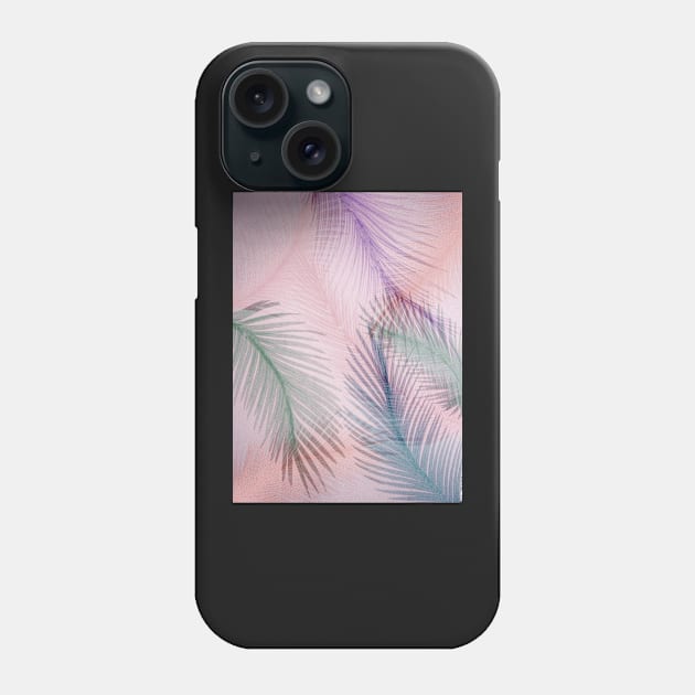 pink pretty pastel feather design deco tropical palm print art poster Phone Case by jacquline8689