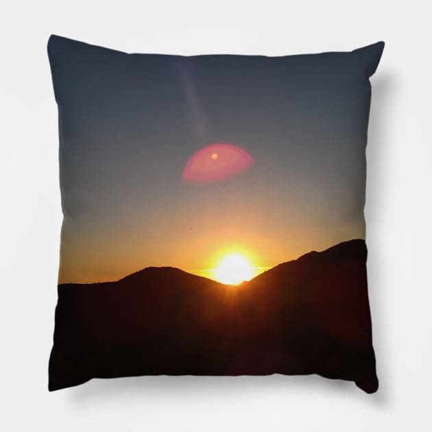 Setting sun Pillow by littlebird
