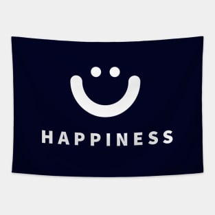 Happiness typography design with a smiley icon by dmerchworld Tapestry