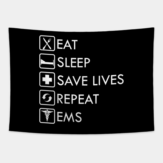 Paramedic EMS - Eat Sleep Save lives EMS Tapestry by KC Happy Shop