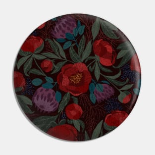 Peony burgundy dark Pin