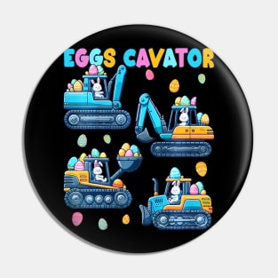 Kids Eggs Cavator Easter Egg Construction Trucks Bunny Excavator Pin