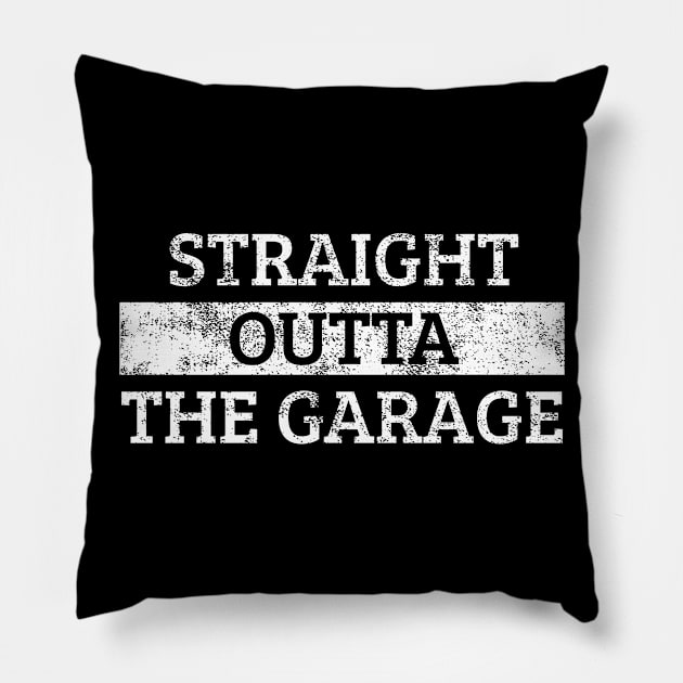 Garage Car Mechanic Vintage Pillow by KAWAIITEE