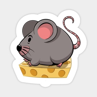 Little Mouse on Cheese Magnet