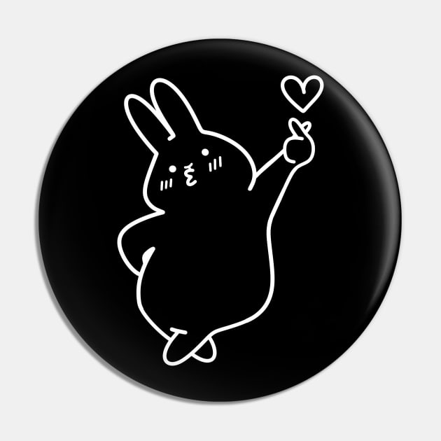 Bunny with Finger Heart | Korean Finger Heart Design | Handmade Illustrations by Atelier Serakara Pin by Atelier Serakara