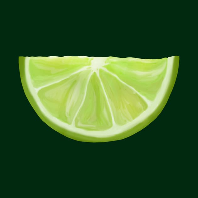 Green Watercolor Juicy Lime Slice by Art by Deborah Camp
