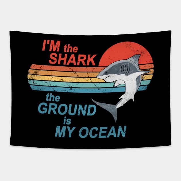 Jiu Jitsu Shark. The ground is my Ocean Tapestry by NicGrayTees