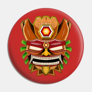 Tiki Mask Monster Pin