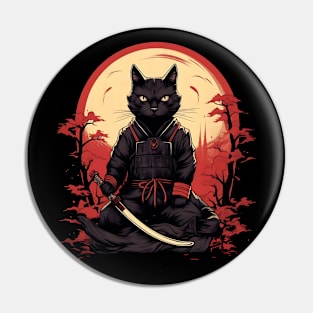 Cat Japanese Vintage Samurai Pin