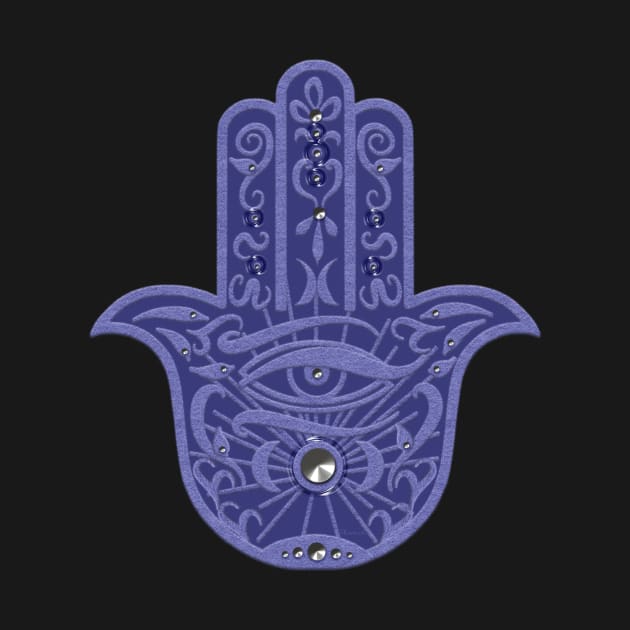 Hamsa Hand Periwinkle Felt Look | Cherie's Art(c02022 by CheriesArt