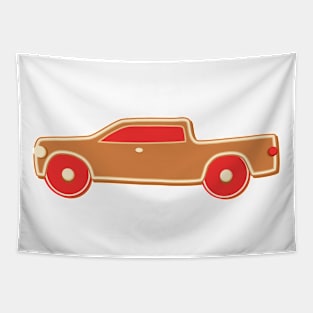 Gingerbread Christmas Pickup Truck Tapestry