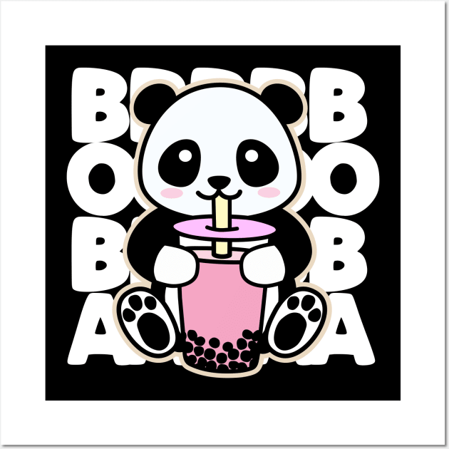 Kawaii Panda Bubble Tea' Poster, picture, metal print, paint by schmugo